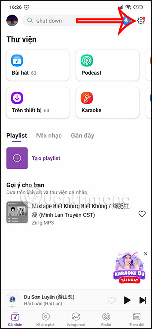 Cài đặt Zing Mp3