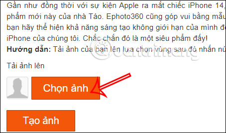 Tải ảnh để chế ảnh