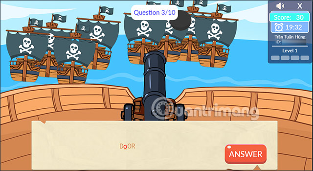 Gửi câu trả lời từ thiếu trong bài thi IOE