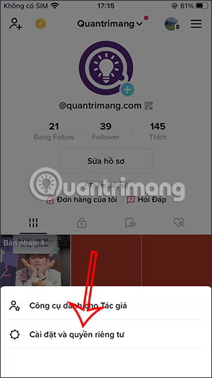 Cài đặt riêng tư TikTok