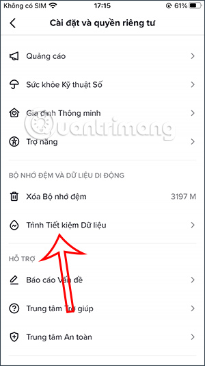 Tính năng Trình tiết kiệm dữ liệu TikTok