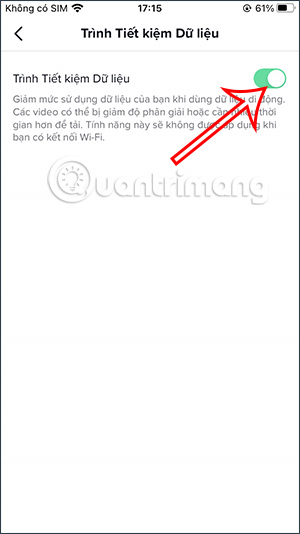 Bật tiết kiệm dữ liệu TikTok
