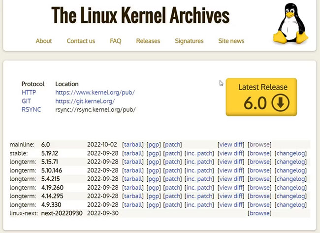 Trang chủ Linux Kernel 6.0