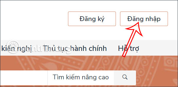 Đăng nhập Cổng Dịch vụ công Quốc gia