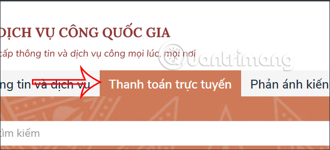 Thanh toán trực tuyến trên Cổng Dịch vụ công Quốc gia