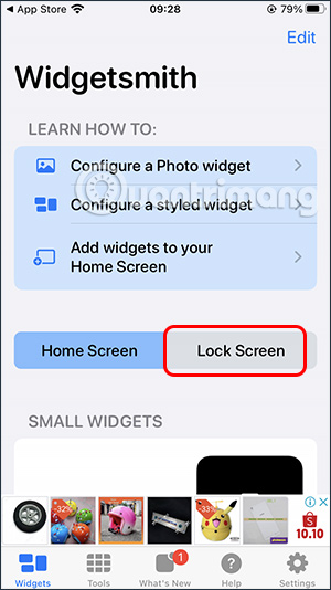 Chỉnh màn hình khóa iPhone trên Widgetsmith