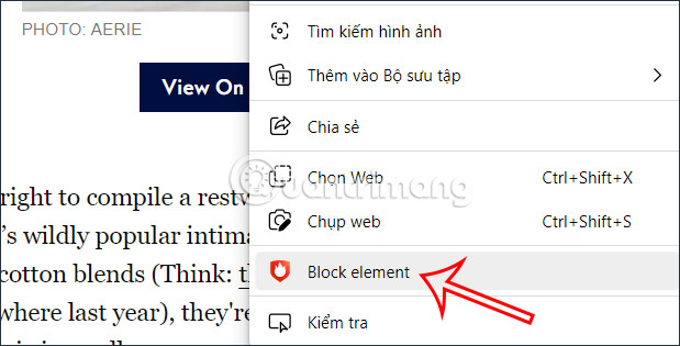 Chặn thành phần trên trang web
