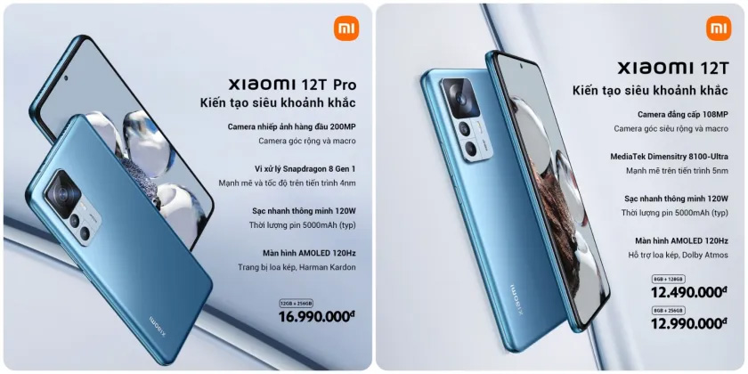 Giá bán của Xiaomi 12T Series