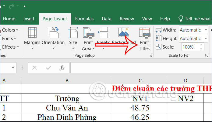 Cách lặp lại tiêu đề trong Excel rất đơn giản