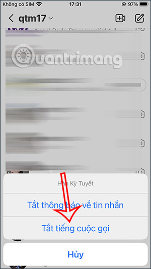 Tắt cuộc gọi video trên Instagram iPhone