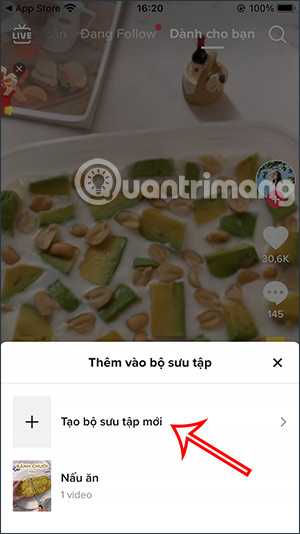 Tạo bộ sưu tập video mới TikTok