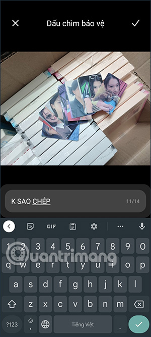 Nhập nội dung watermark cho hình ảnh