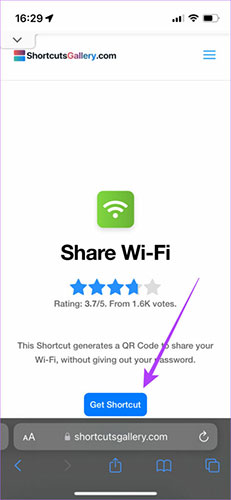 Tải shortcut Share Wi-Fi