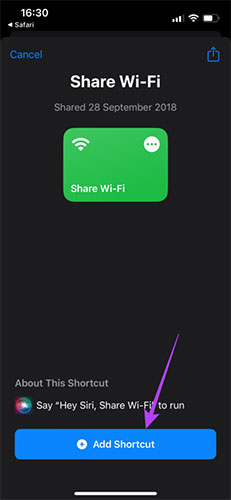 Chọn tùy chọn Add Shortcut