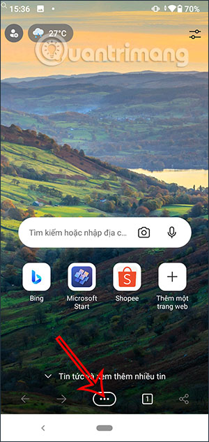 Tùy chỉnh trình duyệt Edge Android