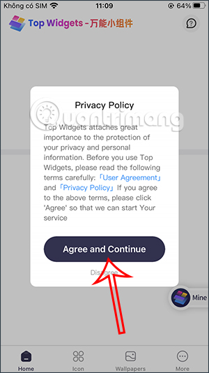 Cài ứng dụng Top Widgets