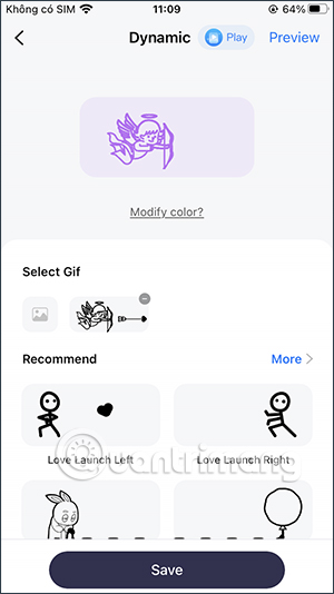 Icon động trên Top Widgets