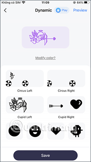 Chủ đề icon động trên Top Widgets