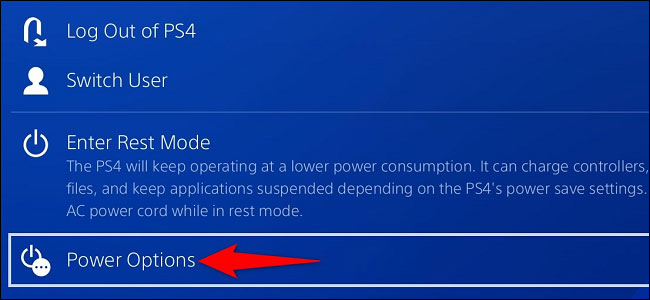 Chọn “Power Options”