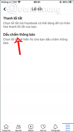 Facebook notification dots