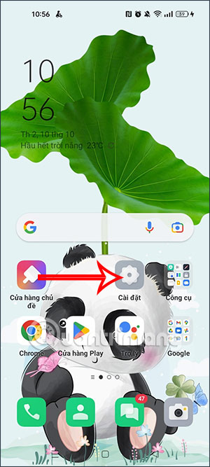 Cài đặt trên ứng dụng Oppo