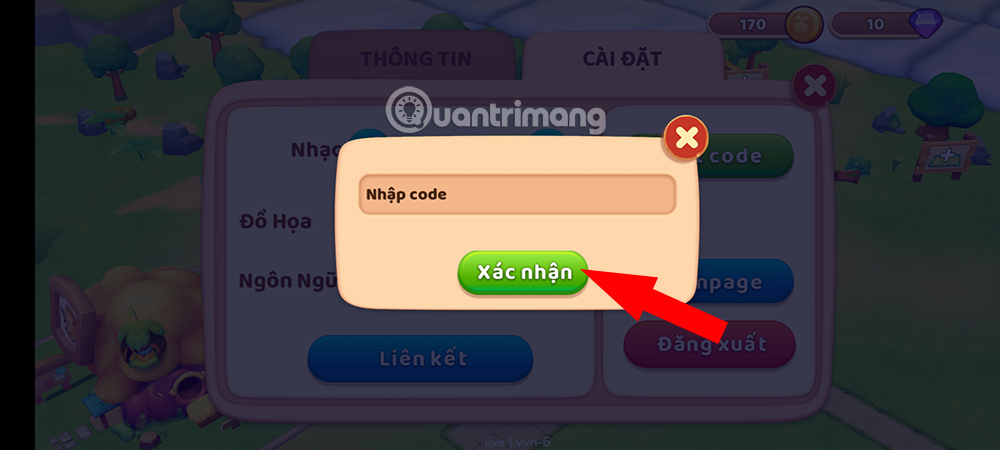 Hướng dẫn nhập mã ZingPlay Thị trấn củ cải