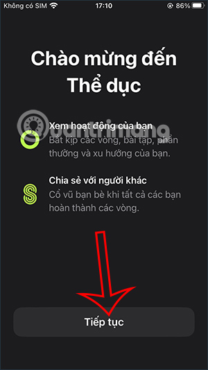 Ứng dụng Thể dục iOS 16