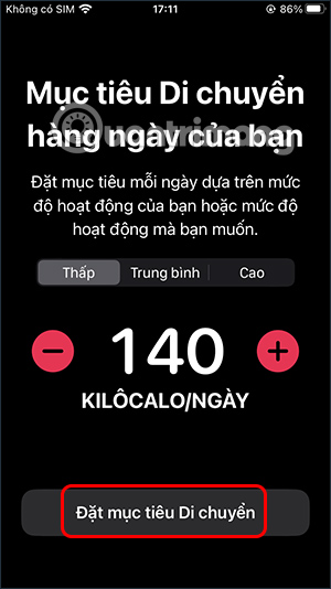 Đặt mục tiêu di chuyển trên Thể dục iOS 16