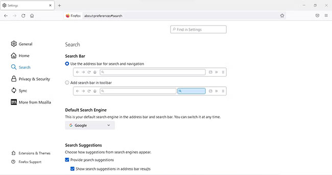 Đảm bảo rằng Quick Search Tool không phải là công cụ tìm kiếm mặc định