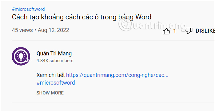 Ẩn thành phẩn bằng YouTube Settings