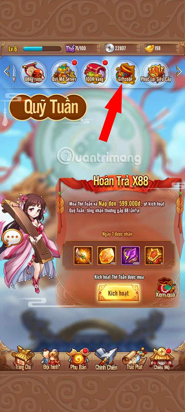 Hướng dẫn nhập code Thiếu Niên Vô Song