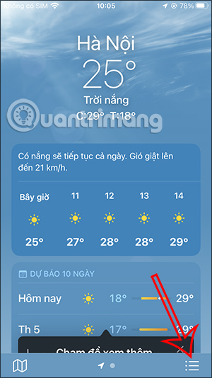 Truy cập list vị trí