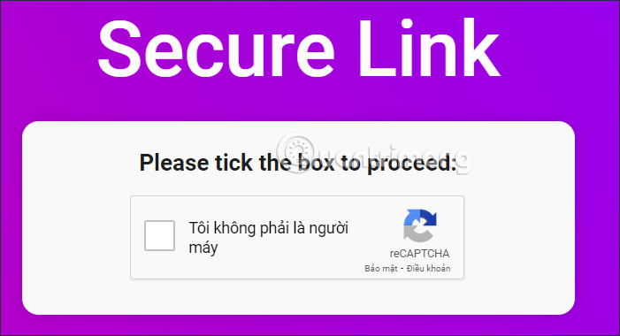 Xác nhận truy cập link LinkSafe