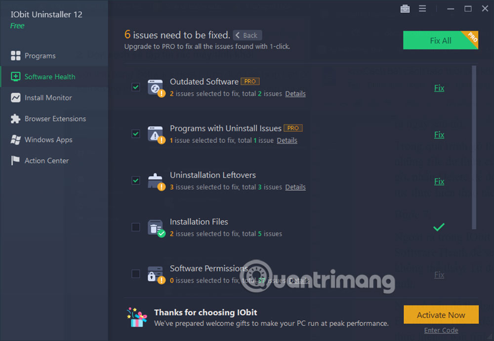 Sửa lỗi máy tính trên IObit Uninstaller
