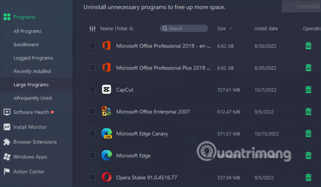 Quản lý phần mềm trên IObit Uninstaller