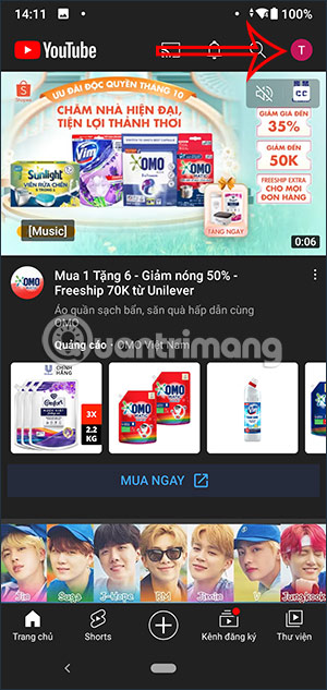Giao diện Youtube