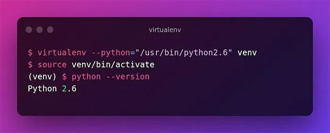 Tạo môi trường ảo với các phiên bản Python khác nhau