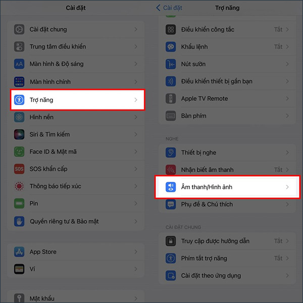 Ân thanh/Hình ảnh trên iPhone