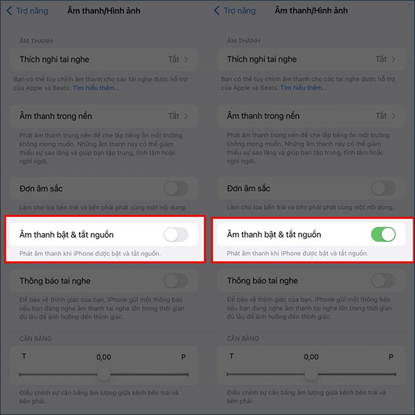 Bật âm thanh mở nguồn trên iPhone
