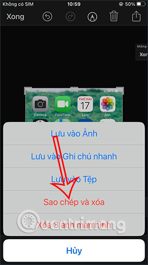Sao chép ảnh chụp màn hình iPhone