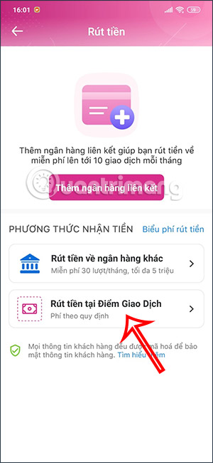 Địa điểm nạp và rút tiền MoMo