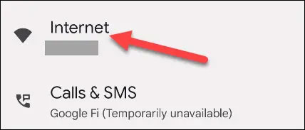 Nhấn vào “Internet”