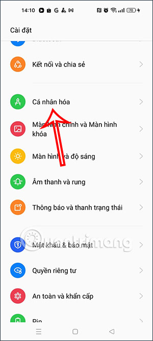 Cá nhân hóa trên điện thoại OPPO
