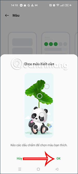 Chọn màu hình nền