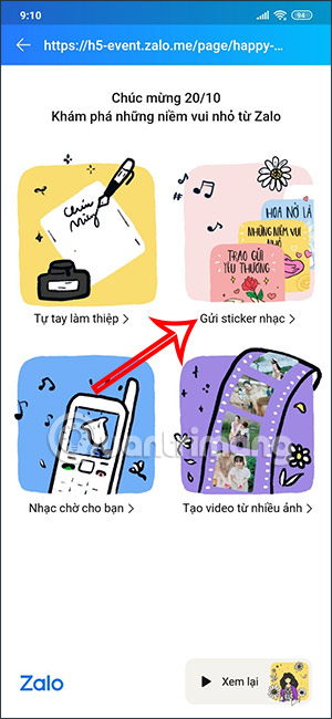 Gửi sticker trên Zalo