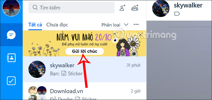 Lời chúc trên Zalo 