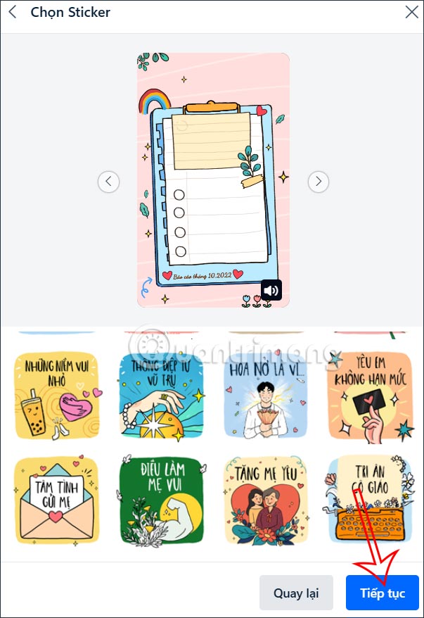 Chọn sticker nhạc 20/10 trên Zalo