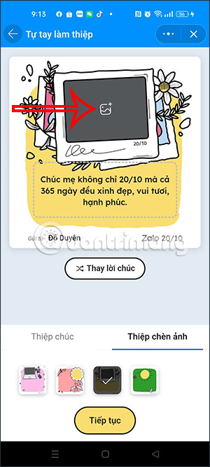 Thiệp ảnh 20/10 trên Zalo