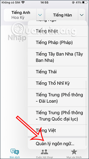 Tải ngôn ngữ trên Dịch thuật