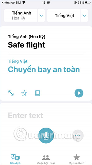 Giao diện dịch trên Dịch thuật